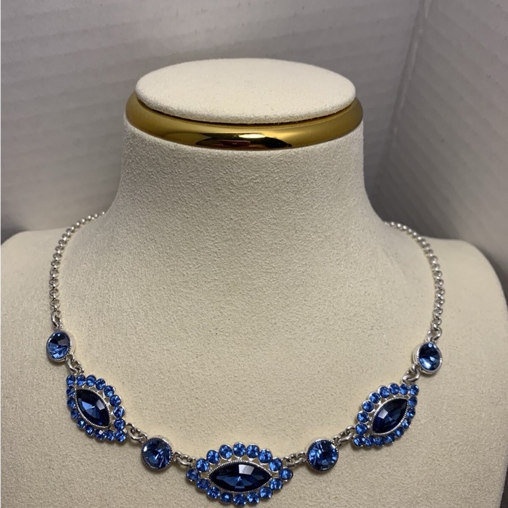 Monet Blue and Silver Gemstone Necklace